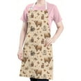 thumbnail image 5 of Beige Highland Cow Figure Butterfly Pattern Apron-Garden Aprons for Women with Pockets-Cotton Linen Waterproof Kitchen Cooking Gardening Aprons Adjustable for Kitchen,Cooking,BBQ and Salon 33x27 Inch, 5 of 7