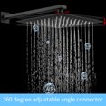 thumbnail image 6 of Kichae Matte Black Wall Mounted Shower Combo，12" Rainfall Shower Head and handheld shower with Brass Rough-in Valve, 6 of 7
