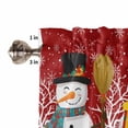 thumbnail image 5 of Kitchen Valances for Window, Winter Funny Snowman Light Filtering Rod Pocket Valance Curtain, Christmas Snowflakes on Red &nbsp;Short Curtains Window Topper for Bedroom Bathroom Living Room 42x12in, 5 of 8