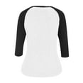 thumbnail image 5 of ABATAB Tunic Tops for Women Lightweight Fall Casual 3/4 Length Sleeve Shirts Trendy Color Block Ribbed Knitted Pullover Shirts(Large,Black), 5 of 5
