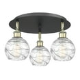 thumbnail image 2 of Innovations Lighting  Athens Deco Swirl - 3 Light 18" Flush Mount Black Antique Brass/Clear Deco Swirl, 2 of 5