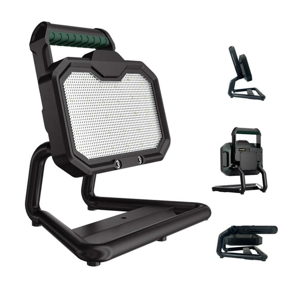 D.FAMILY Rechargeable Work Light,30W,3000 Lumen Portable Flood Light, Waterproof  Lighting for Construction