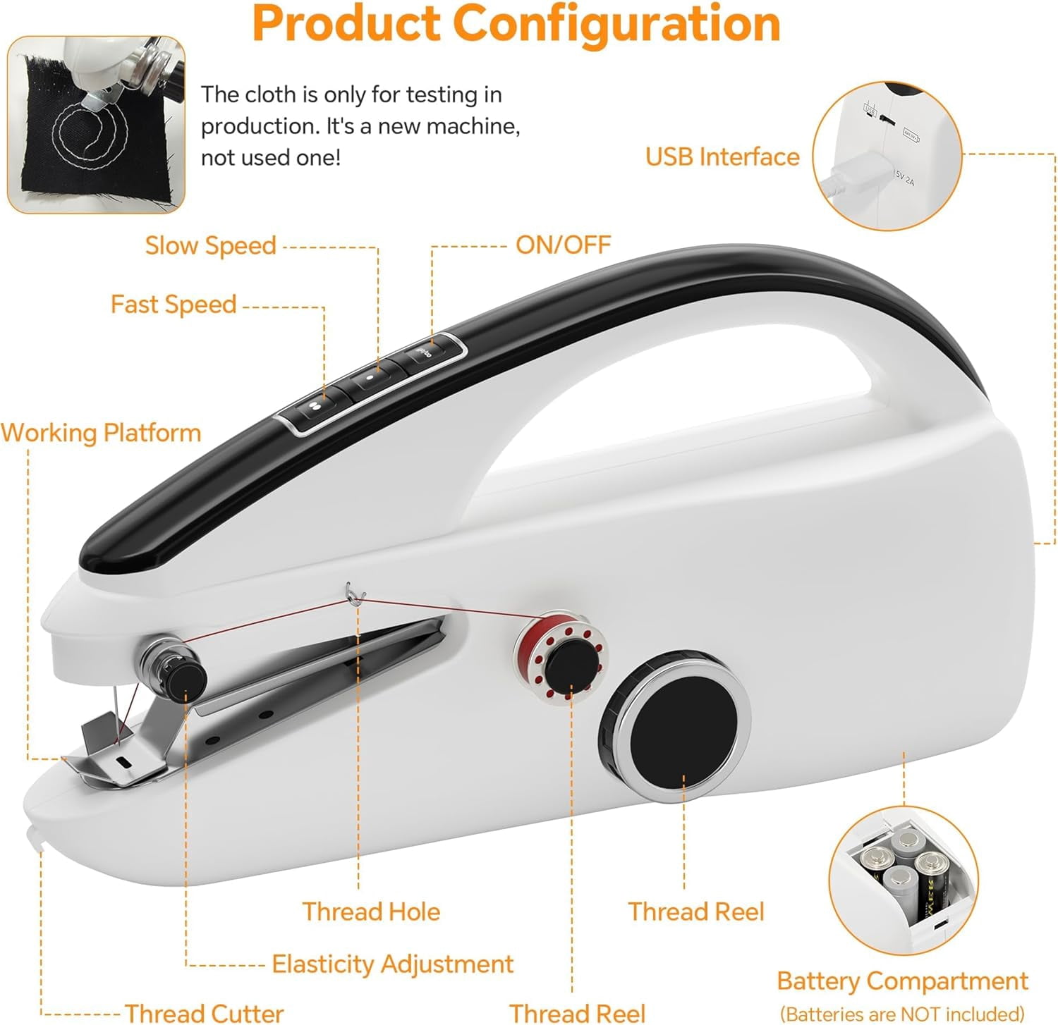 Sewing Machine Heavy Duty & Portable, 2-Speed Mini Sewing Machine with Sewing Kit & Storage Bag for Beginners, Adults, DIY, Home, Travel, Quick Clothing Repairs