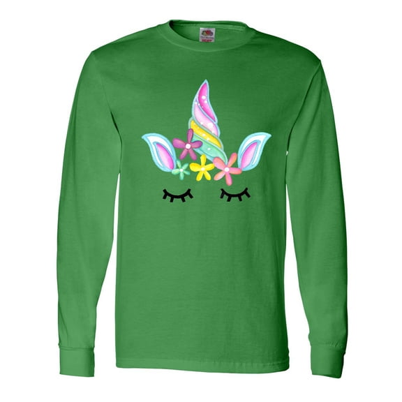 Inktastic Unicorn Face Long Sleeve T-Shirt