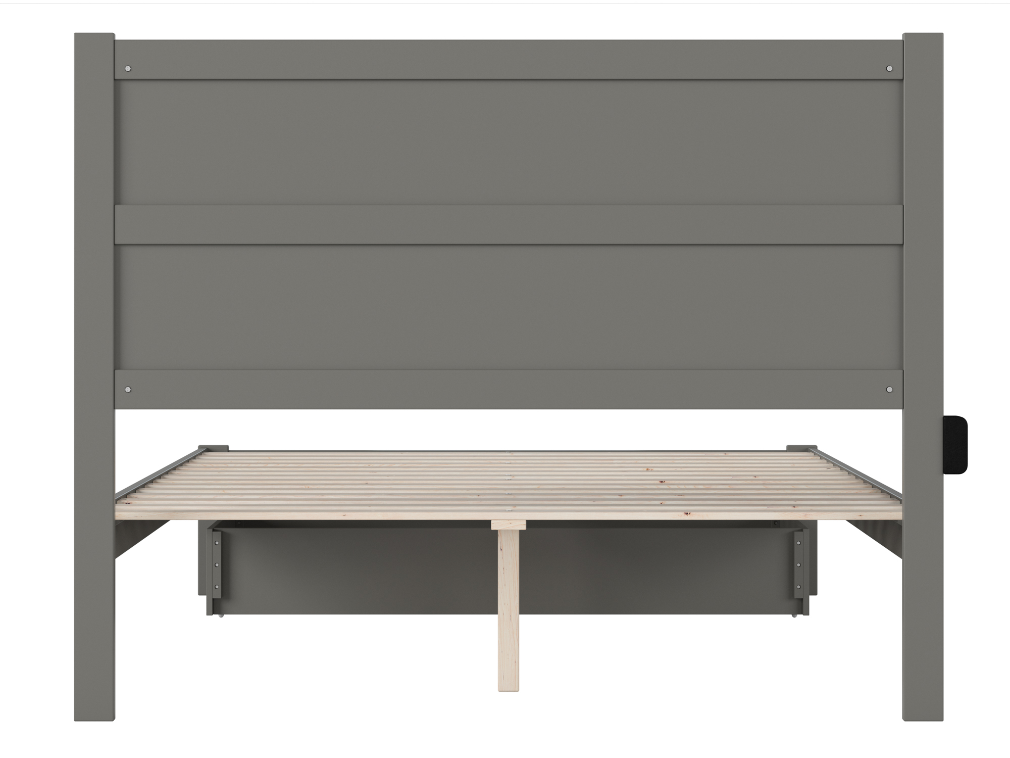 AFI NoHo 14" Queen Wood Platform Bed Frame with Foot Drawer Storage, Grey