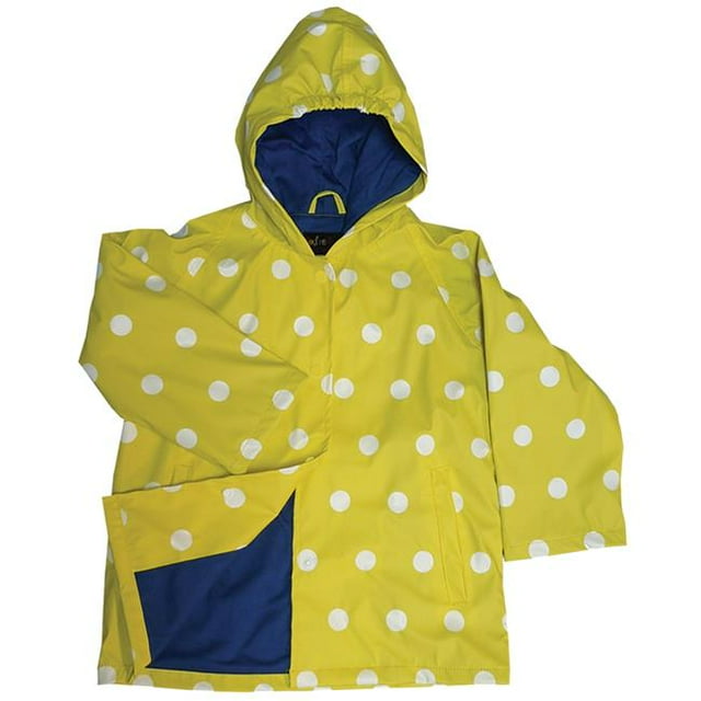Foxfire FOX-601-55-3T Childrens Yellow Polka Dot Raincoat - Size 3T