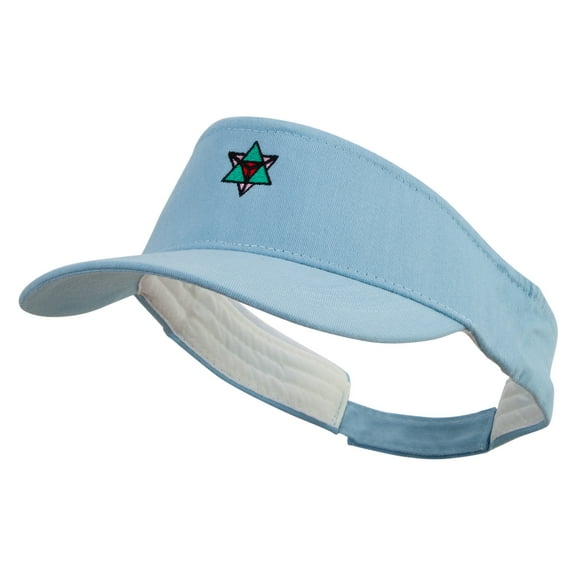 Geometry Star Logo Embroidered Brushed Cotton Sun Visor - Lt Blue OSFM