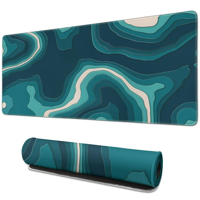 Extra Large Topographic Patterned Desk Mouse Pad - Non-Slip Rubber Base for Greater Comfort and Style - A Perfect Enhancement to Your Desk Decor