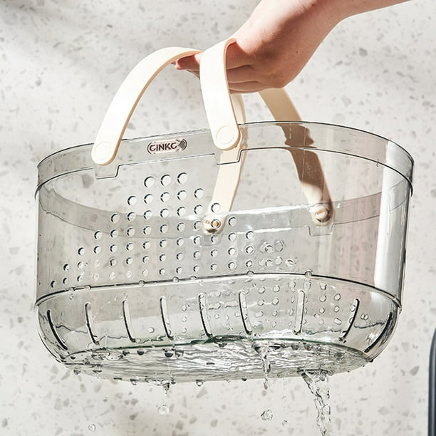 Transparent Plastic Carrying Basket Shower Gel Washing Basket Dormitory Student Bath Storage Basket Towel Storage Basket Solution Storage Basket