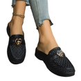 thumbnail image 6 of Willtoo Backless Loafers for Women Woven Backless Loafers Slip on Round Toe Mesh Loafer Mules Open Back Slide in Comfortable Breathable Casual Outdoor Walking Shoes Trendy Summer Beach, 6 of 6