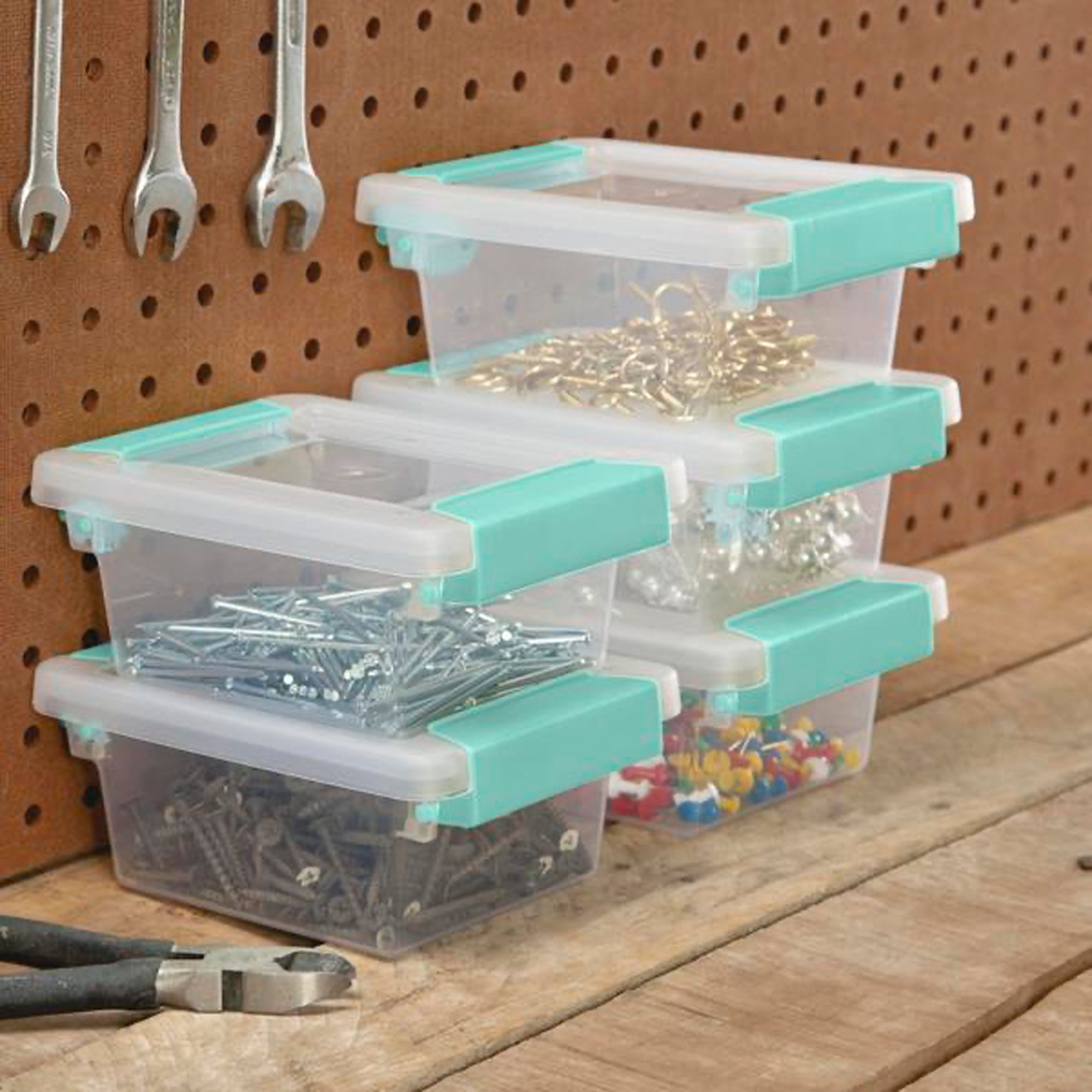 12 Pack Small Plastic Storage Box with Lid, 5″X3″X2″ Clear Latch Storage  Bins St