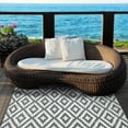 thumbnail image 5 of ZXNYH Reversible Nirvana Outdoor Rug, Waterproof, Fade Resistant, Modern Large Floor Mats for Patios,Decks, Garden and Outdoors, Beach, Camping, Picnic - (Navy Blue/White, 8 X 10 ft), 5 of 8