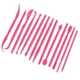 thumbnail image 3 of Juego de 14 piezas para esculpir arcilla plástica, herramienta manual para modelar polímeros (rosa roja), 3 of 14