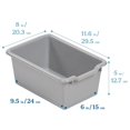 thumbnail image 2 of Scoop Front Storage Bin, Multipurpose Organization, Grey, 20-Piece, 2 of 4
