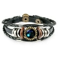 thumbnail image 1 of Fankiway 12 Constellation Bracelet Charm Leather Rope Bracelet Ladies Men Hand Woven Rope Bracelet Punk Chain Cuffs, 1 of 2