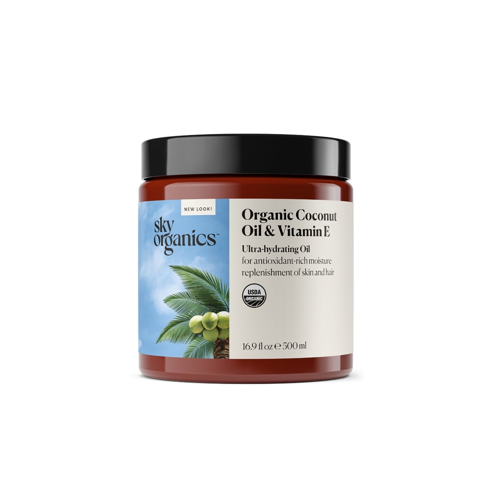 Sky Organics Moisturizing Organic Coconut Oil + Vitamin E, 16.9 oz