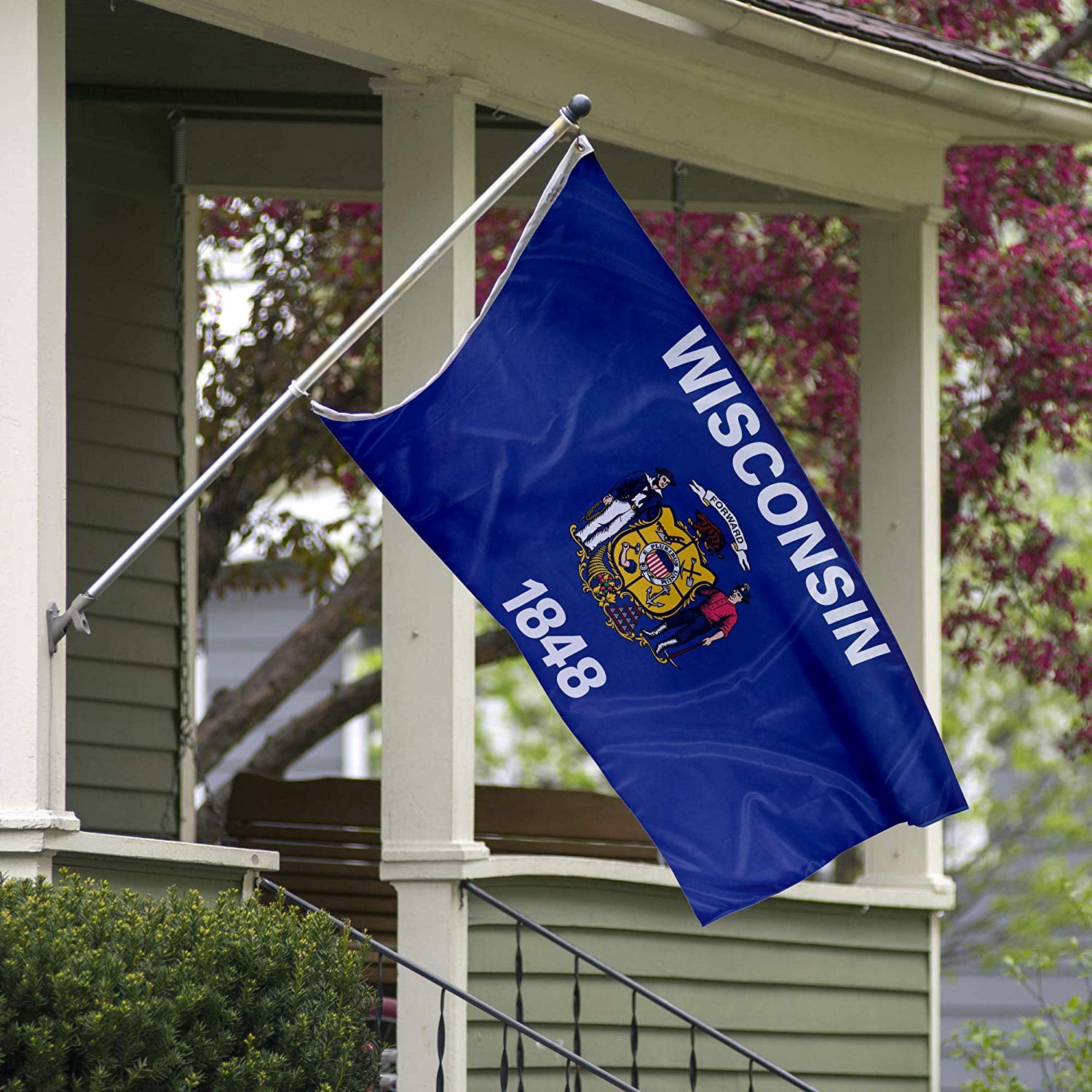 Wisconsin State Flag - 3ft x 5ft Knitted Polyester, State Flag Collection, Made in The USA