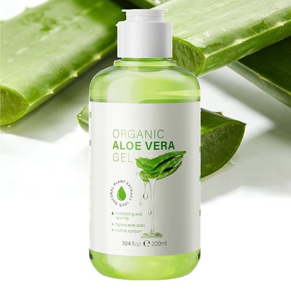 RUTAWZ Organic Aloe Vera Gel for Face, Skin & Hair, Hydrating & Soothing with Vitamin E, 7.04 fl oz