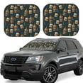 thumbnail image 6 of Kdxio Cigar Print 2-Piece Sun Shade Front Windshield - Foldable Car Front Window Sunshades for Most Sedans SUV Truck, 6 of 6