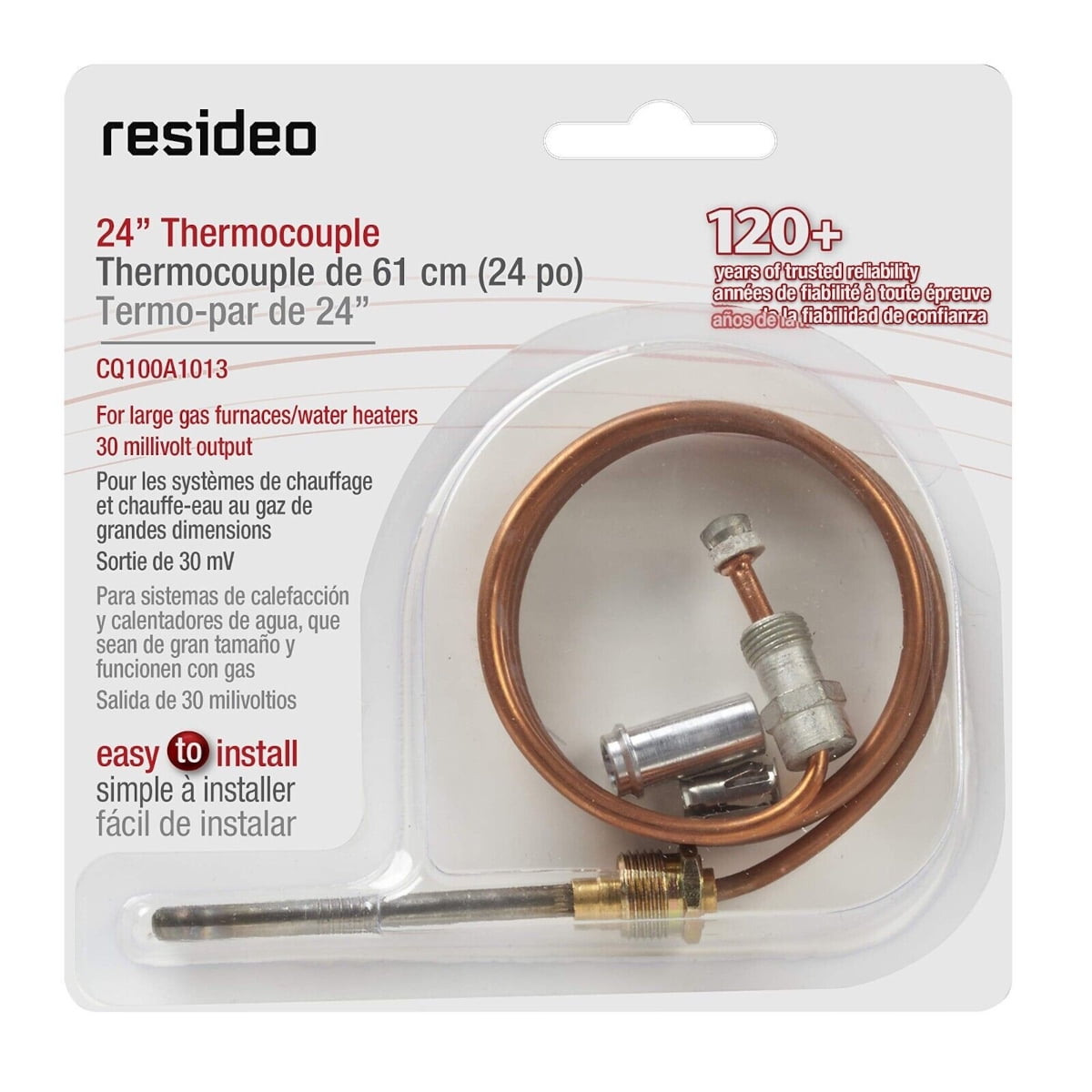 Honeywell CQ100A1013 24-Inch Replacement Thermocouple for Gas Furnaces,  Boilers and Water Heaters | Walmart Canada