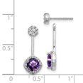 thumbnail image 2 of Primal Gold 14 Karat White Gold Diamond and Amethyst Earrings, 2 of 2