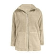 thumbnail image 5 of Fashion Winter Warm Fleece Jackets for Womens Plus Size Solid Color Faux Coats Long Sleeve Lapel Pockets Fleece Jacket Casual Trendy Outerwear, 5 of 8