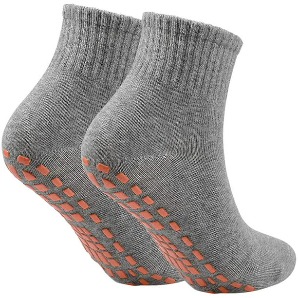 Non Slip Socks Sticky Slipper Socks, Women Men Cushioned Sole Grip Socks  Trampoline Socks for Adult Yoga Pilates Barre Fitness Home Hospital 