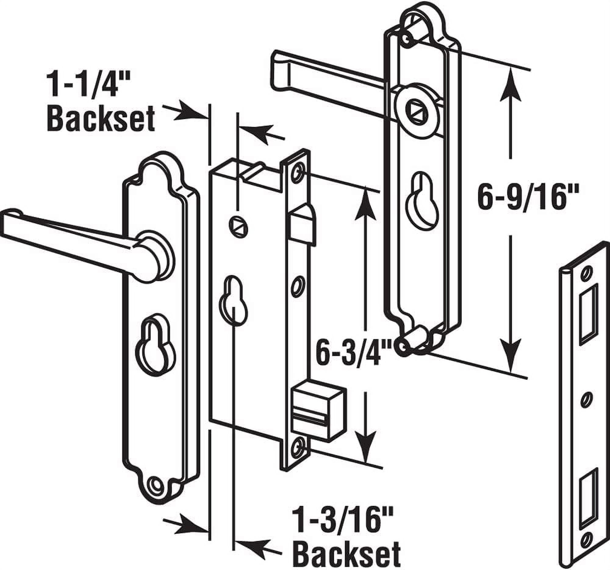 Prime-Line Products K 5092 Security Door Keyed-Locking Mortise Handle Set  Steel Diecast Construction Black