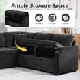 thumbnail image 5 of Euroco Sectional Sofa Bed L-shaped Sectional 81.9" Upholstered L-shaped Sofa with a Sofa Sleeper and a Hidden Storage Compartment for Living Room, Black, 5 of 9