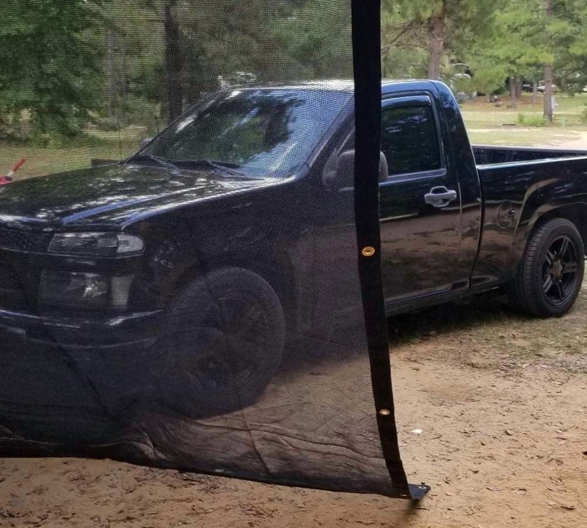 20'x20' Black 70% Shade Mesh Tarp for Outdoor w/ Grommets - 6 Oz Extra Durable Heavy Duty Mesh Tarps for Dump Truck, Rolloff Trucks - Mesh Shade Net Cloth for Sun, Plant, Patio