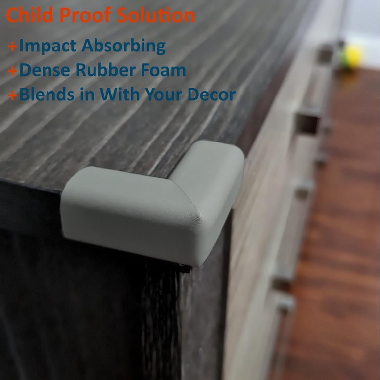 Furniture Edge 16.2ft & Corner Guards | Protective Foam Cushion | 15ft Bumper 4 Adhesive Childsafe Corners | Baby Child Proofing Foam Set And Safe For Table, Fireplace, Countertop | Brown