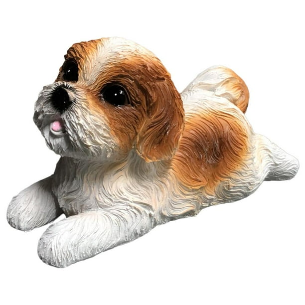 Realistic Puppy Statue Dog Figurine Statue Resin Animal Craft Decor for