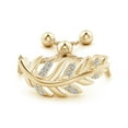 thumbnail image 2 of ANGARA Natural Nature-Inspired Diamond Leaf Bolo Ring in 14K Yellow Gold for Women (Size-1.1mm| Color-K| Clarity-I3) | April Birthstone, Anniversary, Jewelry Gift for Women | Natural Diamond Ring, 2 of 9