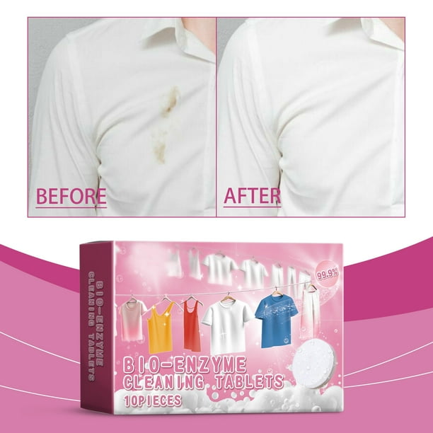 Tabletas de limpieza de bioenzimas multiusos limpias Potentes tabletas de limpieza de bioenzimas de descontaminación Ropa Ropa Zapatos Limpie y limpie con manchas fáciles y limpias