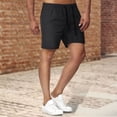 thumbnail image 2 of Abcnature Men's Athletic Shorts, Sports Gym Running Short Pants, Men's versatile 5-minute dry solid color beach sports fitness Shorts, Cargo Casual Hiking Shorts Black XXL, 2 of 3