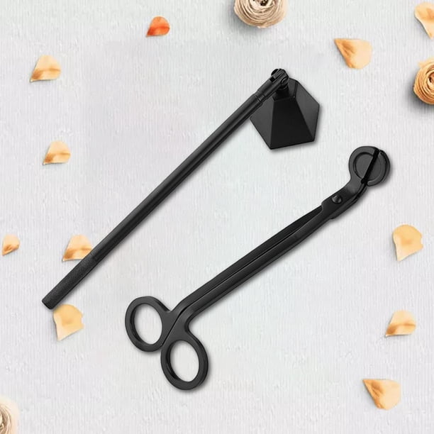 Mechas para velas de acero inoxidable 2 en 1 para decoración del hogar Negro BLESIY campana de vela