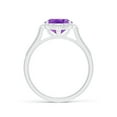 thumbnail image 2 of ANGARA Natural 2.28 Ct. Amethyst with Diamond Halo Ring in 14K White Gold for Women (Ring Size: 3), 2 of 10