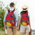 thumbnail image 3 of Geaub dinosaur super hero cartoon durable canvas backpack: stylish, lightweight, and spacious with adjustable straps, 3 of 7