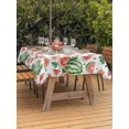 thumbnail image 3 of Outdoor Tablecloth with Umbrella Hole for Patio/Picnic/Party/Camping, Watermelon Waterproof Table Cloth Rectangle Table Cover Washable, Watercolor Summer Fruits Green Palm Leaves (54"x 80"), 3 of 9