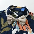 thumbnail image 4 of GYRATEDREAM Toddler Baby Boy Shorts Sets Hawaiian Outfit Leave Floral Short Sleeve Button Down Shirt Top Shorts Summer Outfit,Size 3-4 Years, 4 of 5