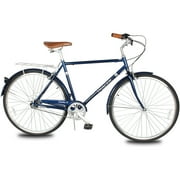 Tracer Osaka Hybrid City Bike for Women, Steel Frame, Shimano 3 Speed, 28 Wheels, Brown Seat Brown Grips Comfort Bike, Commuter - 21 Frame - Blue