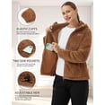 thumbnail image 5 of Pioneer Camp Women's Fuzzy Fleece Jacket Full Zip Up Lightweight Warm Soft Fleece Coat with hood for Spring Fall Winter, 5 of 7