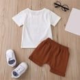 thumbnail image 4 of Vedolay Toddler Girl Short Set Toddler Girls Clothes Summer T-Shirt and Shorts Set,Brown 6-12 Months, 4 of 5