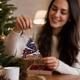 thumbnail image 4 of 250th Anniversary Patriotic Christmas Ornaments, USA Flag Tree Snowflake Snow Globe Holiday Tree Hanging Decor, Commemorative, 4 of 6