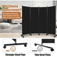 thumbnail image 6 of Room Divider Portable 22'' Partition Room Dividers and Folding Privacy Screens Single Panel Wall Divider for Room Separation,Freestanding Fabric Room Divider Panel with Wheel for Home Office Hospital, 6 of 10