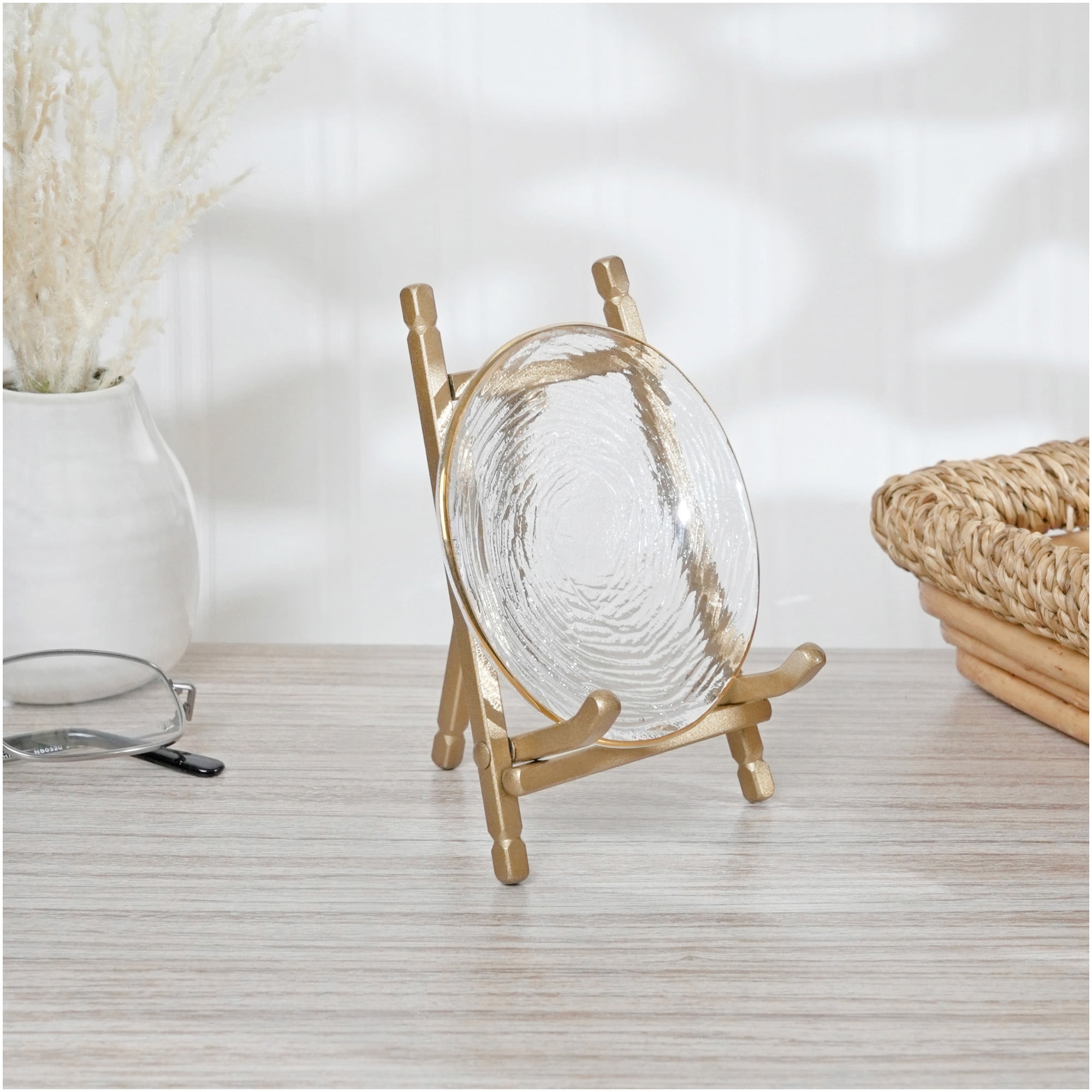 Bard's Satin Gold-toned Metal Easel, 5" H x 3.375" W x 3.5" D, Pack of 3