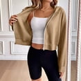 thumbnail image 5 of Hoodies for Women Trendy Long-sleeved Casual Raglan Jacket Solid Color Spring Fall Layering Jacket, 5 of 9