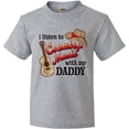 thumbnail image 3 of Inktastic I Listen to Country Music with my Daddy Guitar and Hat Youth T-Shirt, 3 of 5