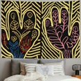 thumbnail image 2 of Burgundy And Gold Tulip Flower Mola, Wall Décor, Latin America Textile Art, Geometric Tapestry, 2 of 6