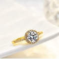thumbnail image 4 of Anillo de plata S925 Diamante de lujo redondo bolsa 1 quilate 6,5 mm anillo femenino Seiko plateado 14K moissanite, 4 of 5